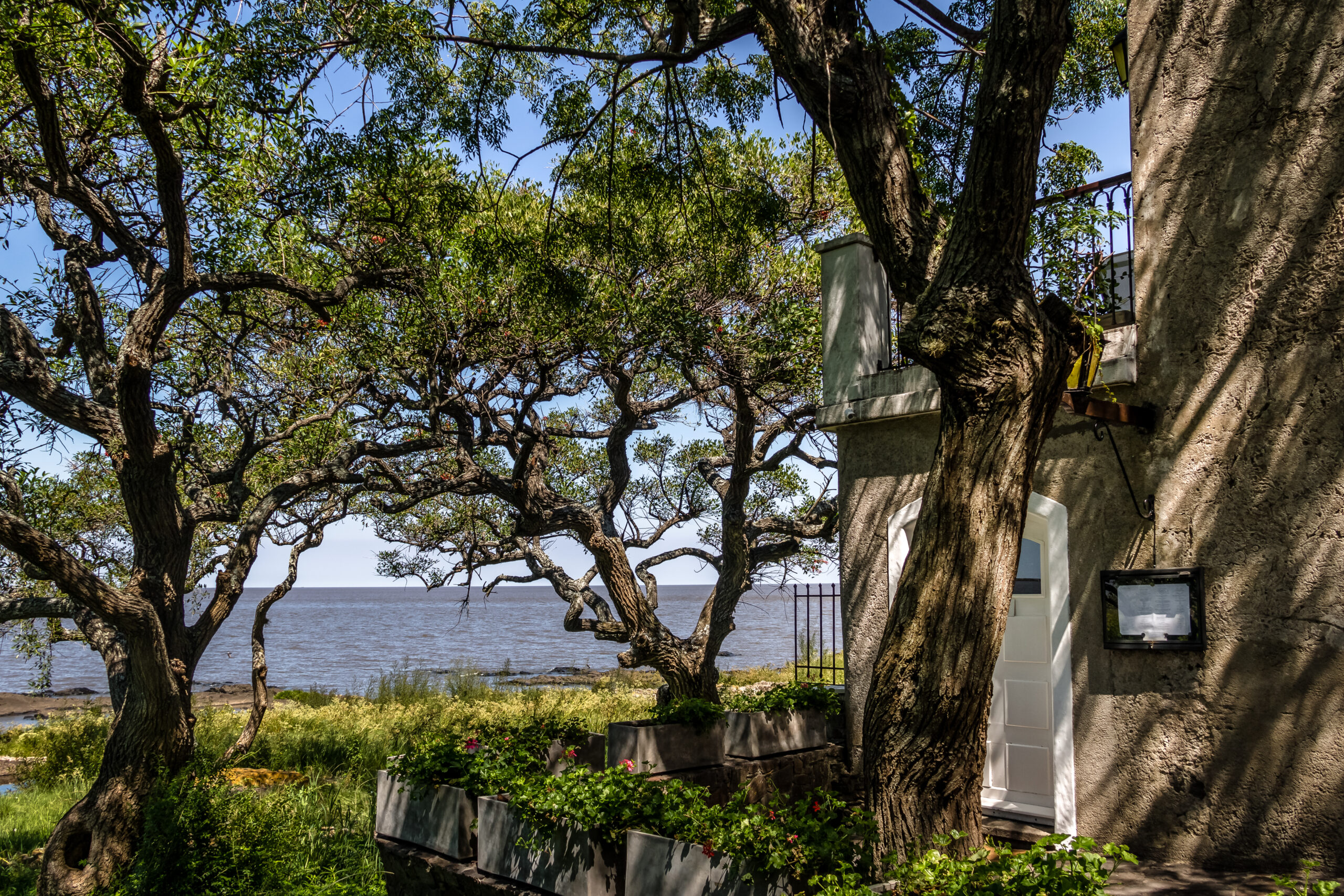View of La Plata River and building - Colonia del Sacramento, Uruguay